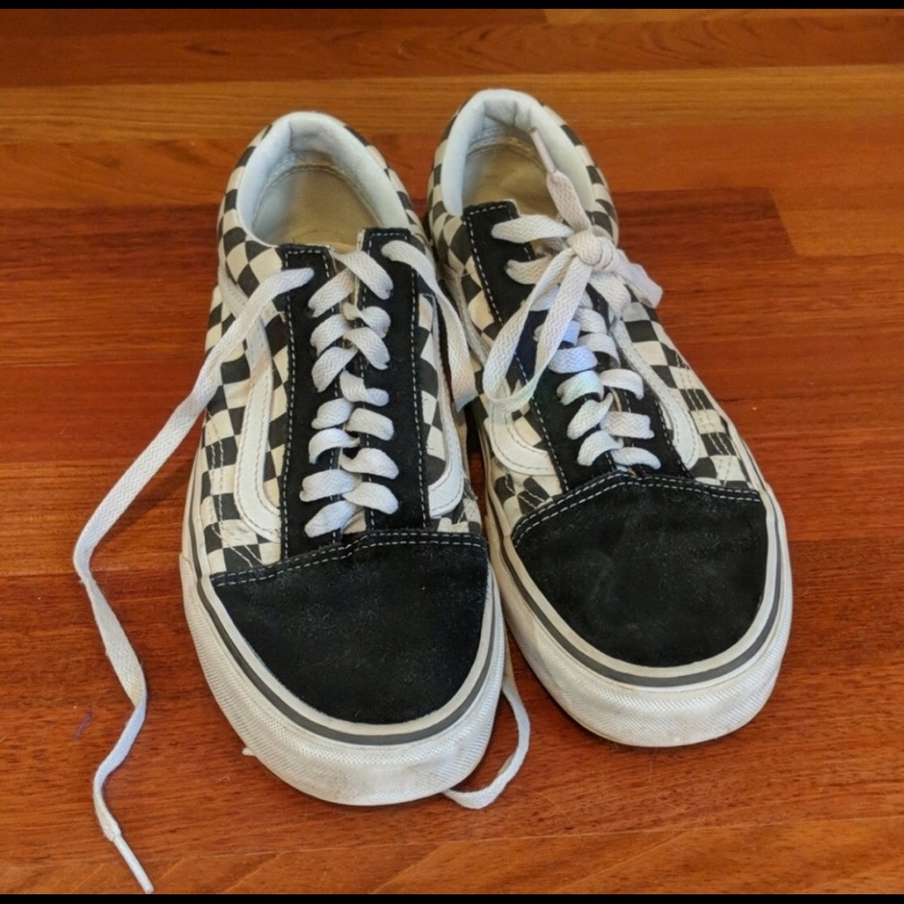 Old School Checkered Black and White Vans